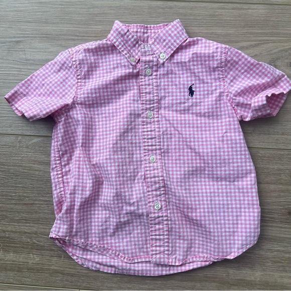 Ralph Lauren Other - Ralph Lauren Baby Boys Gingham Cotton Short Sleeve Shirt sz 24 months